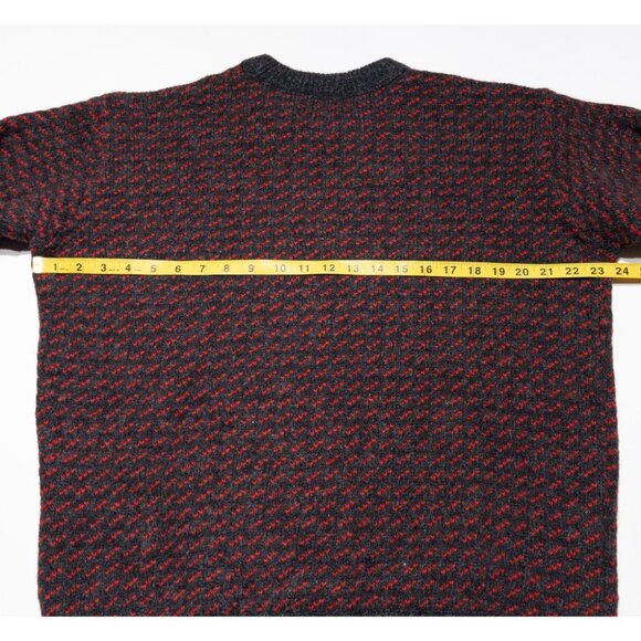 Vintage L.L. Bean Birdseye Sweater Women's Large Norway Fisherman Wool Red Gray - Picture 9 of 10